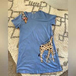 enjoynight giraffe lounge dress / gown short sleeve
